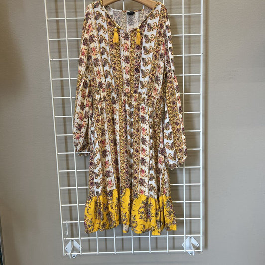 Art Class Floral LS Tassle Dress - 14/16