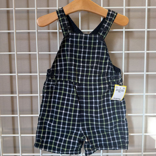 Osh Kosh Plaid Shortalls 18/24m