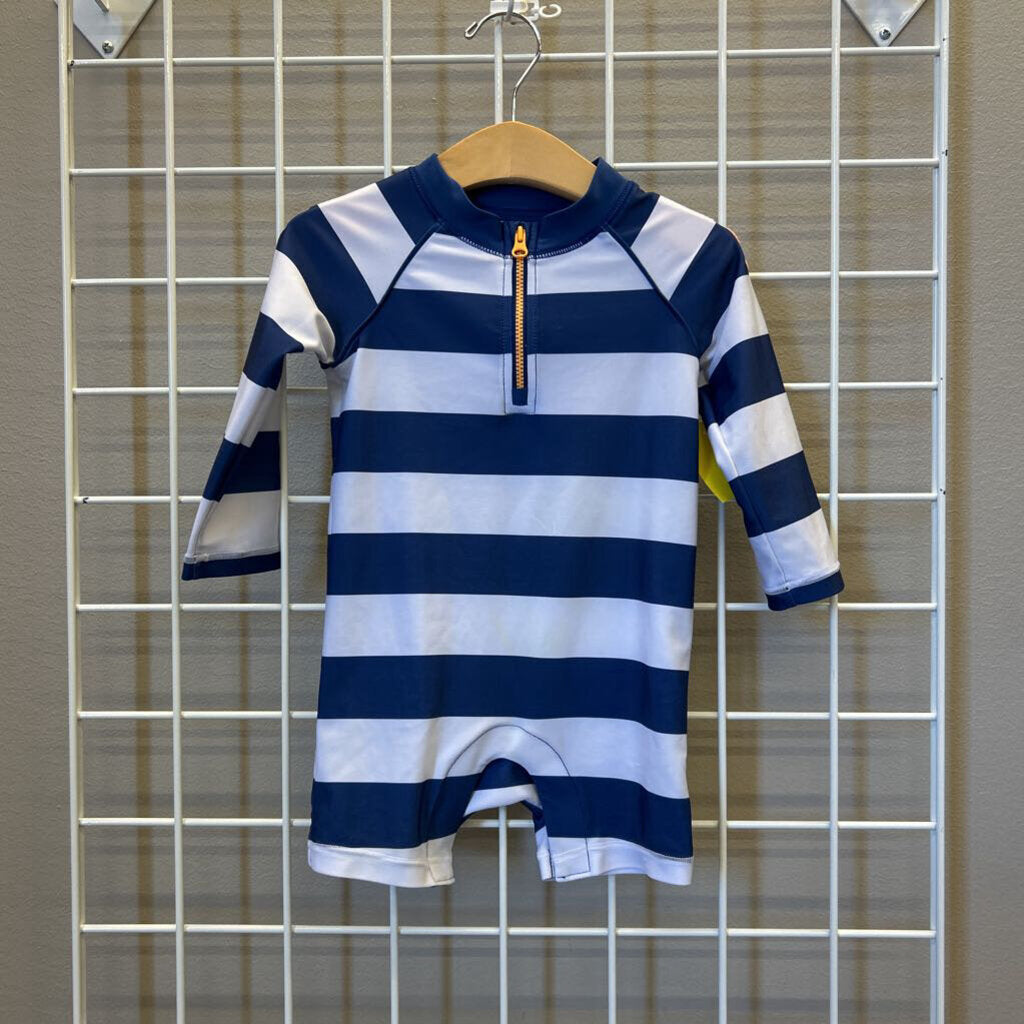 Baby Gap Stripe LS One Pc Swim 12/18m