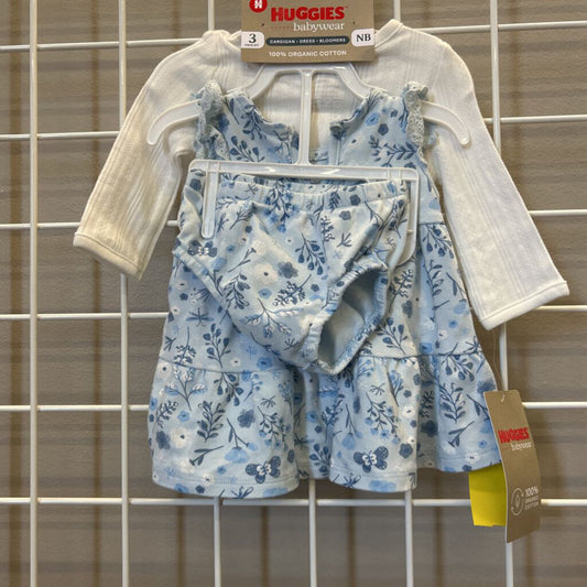 NWT Huggies Floral Tank Dress w/Cardigan & Bloomers NB