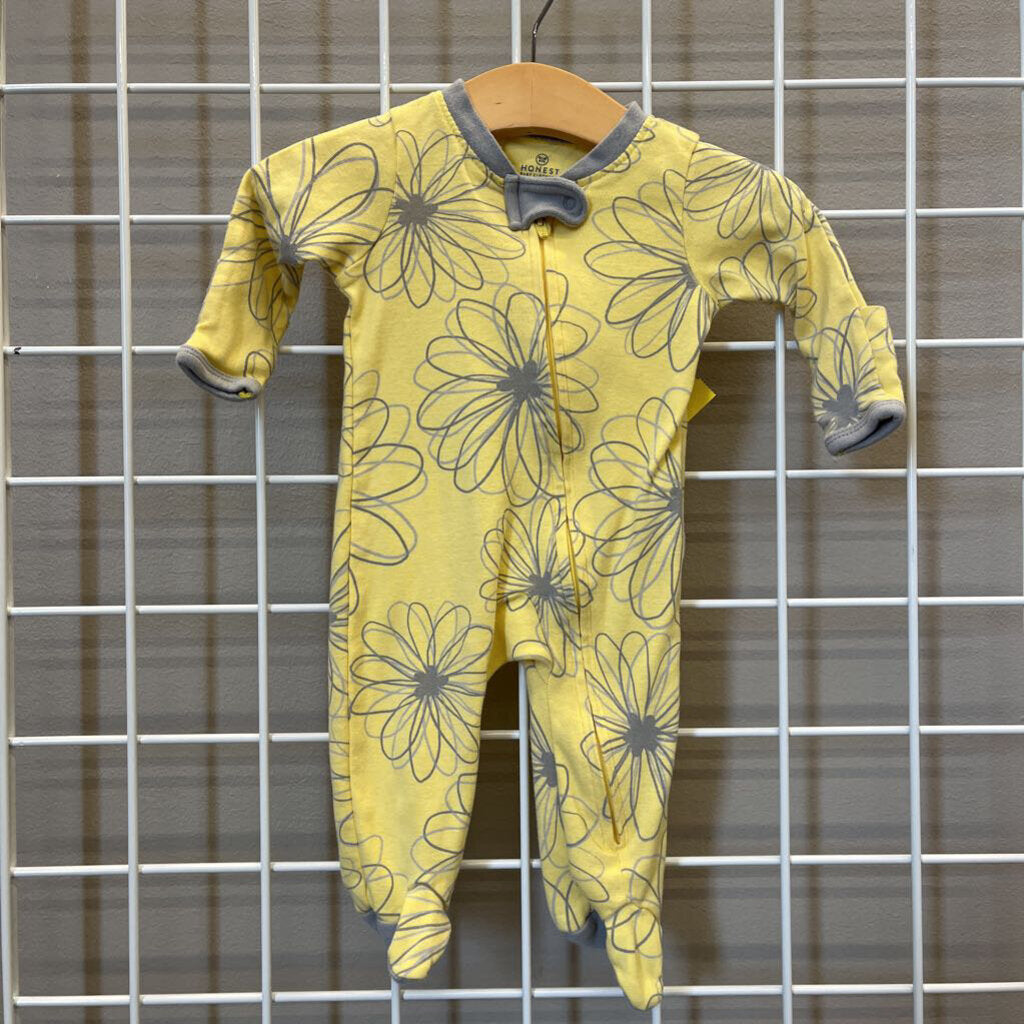 Honest Floral Zip Sleeper - 0/3