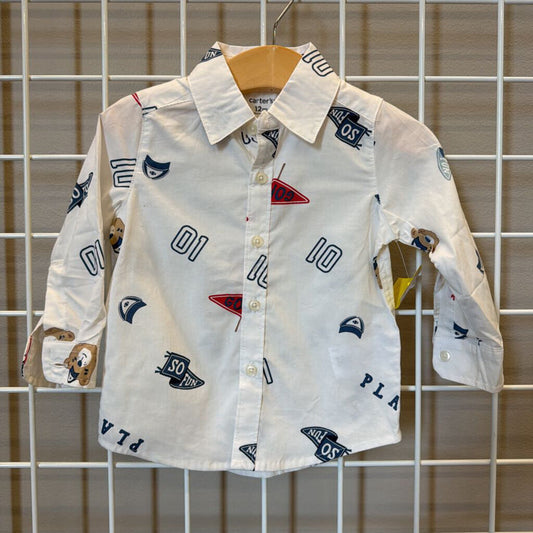 Carter's Game Day LS Button Up - 12m