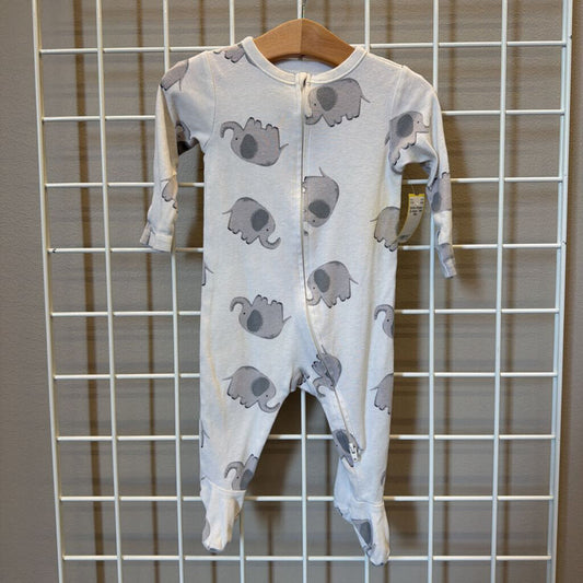 Old Navy Elephant Zip Sleeper - 6/9m