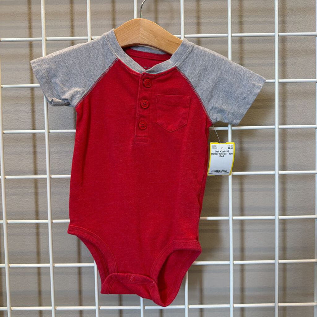 Osh Kosh SS Henley Onesie - 12m