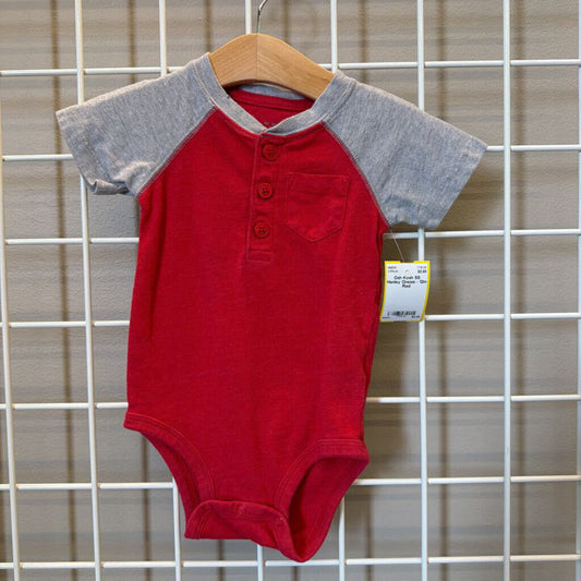 Osh Kosh SS Henley Onesie - 12m