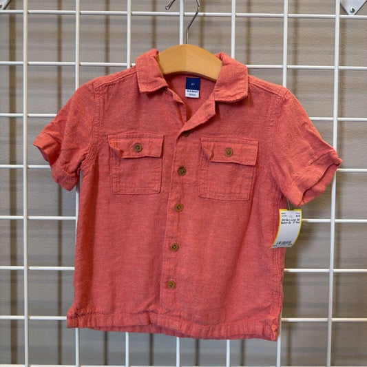 Old Navy Linen SS Button Up - 3T