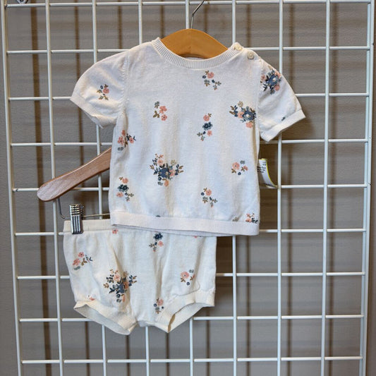 Little Planet Floral Knit Two Pc Set - 18m