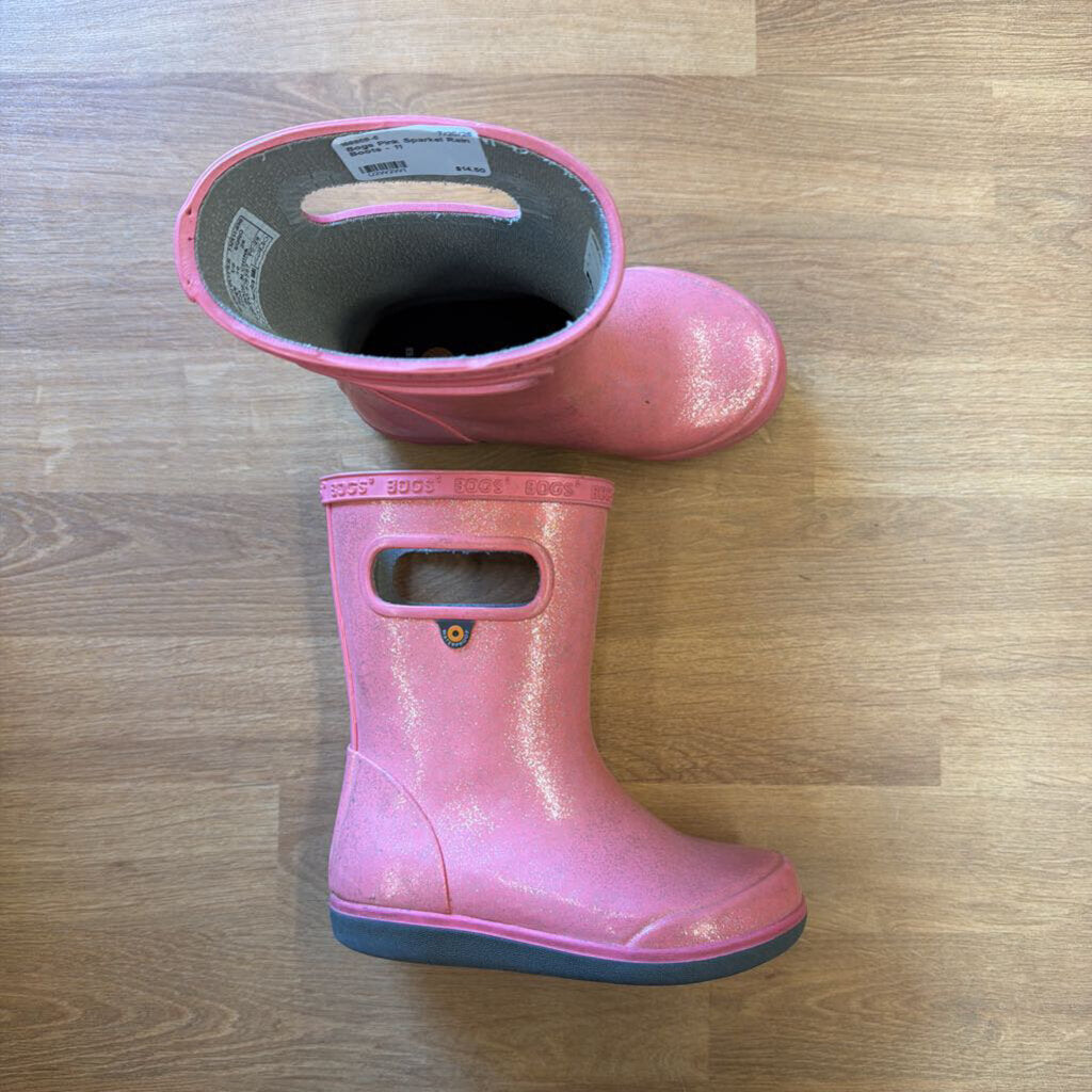 Bogs Pink Sparkel Rain Boots - 11