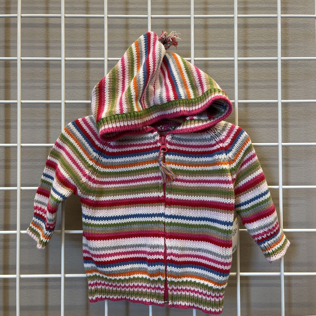 Baby Gap Stripe Knit Zip Hoodie - 6/12m
