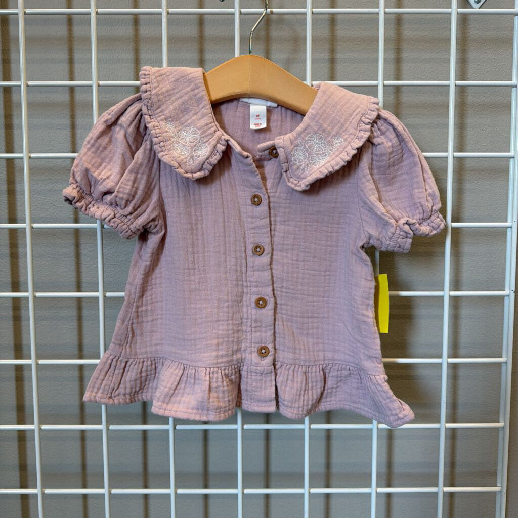 Cat Jack Muslin Collar SS Top 4T