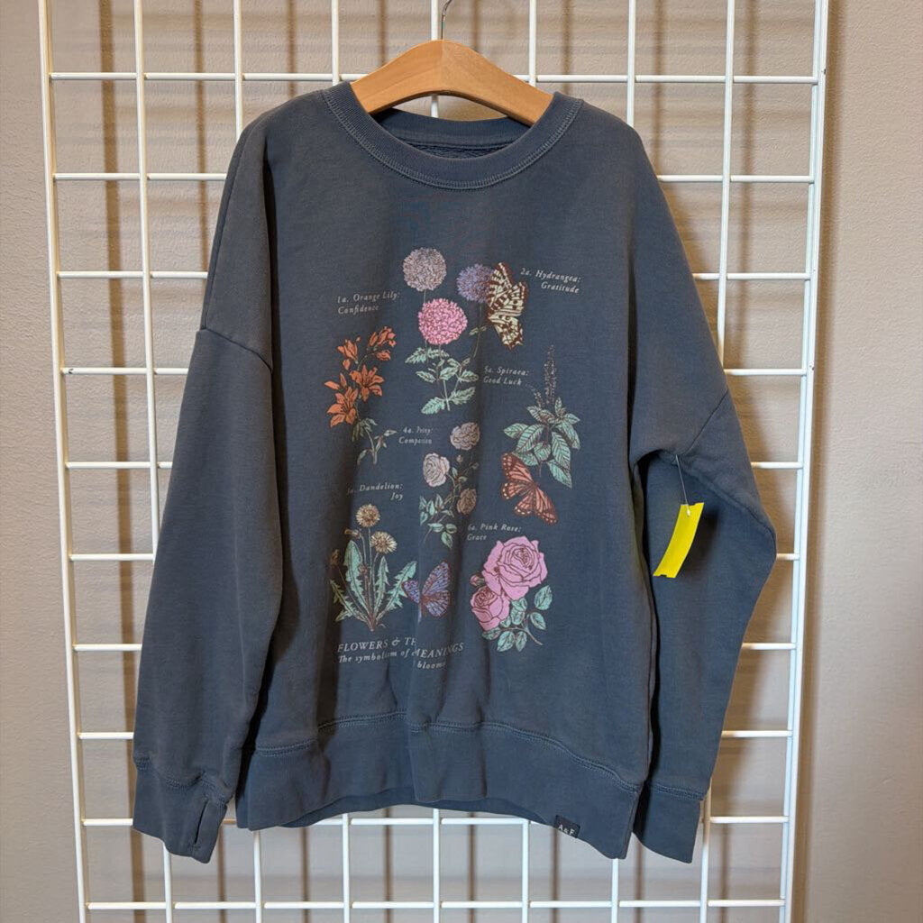 Abercrombie Kids Flowers Meanings Crewneck 9/10