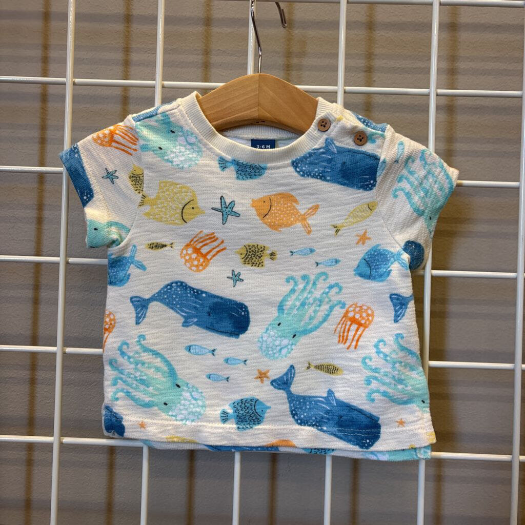 Old Navy Sea SS Top - 3/6m