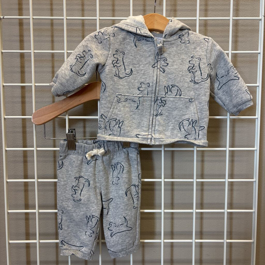 Carter's Puppy Hoodie/Sweats Set - 3m