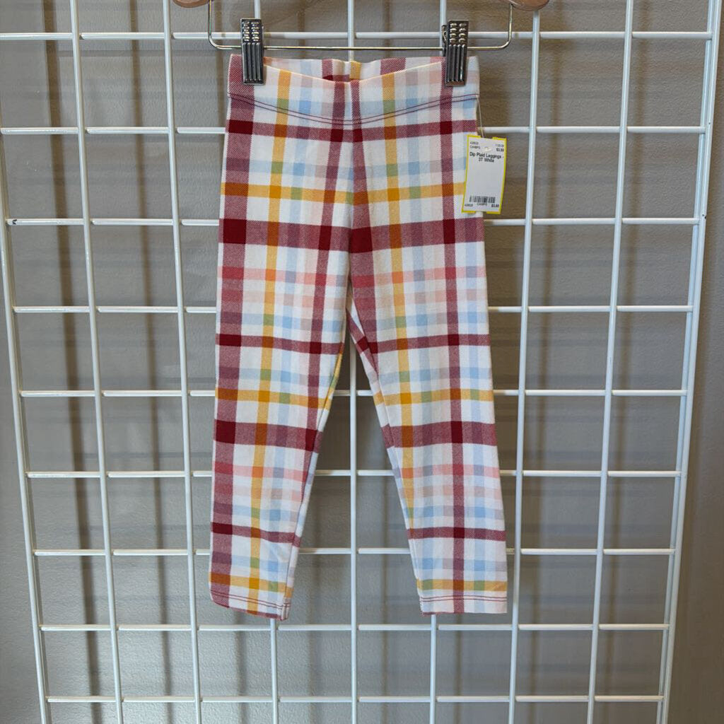 Dip Plaid Leggings - 3T