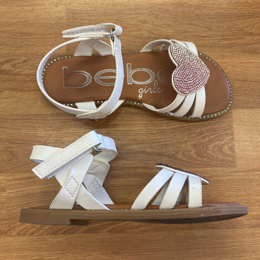 Bebe Girls White Heart Sandals ~ 11