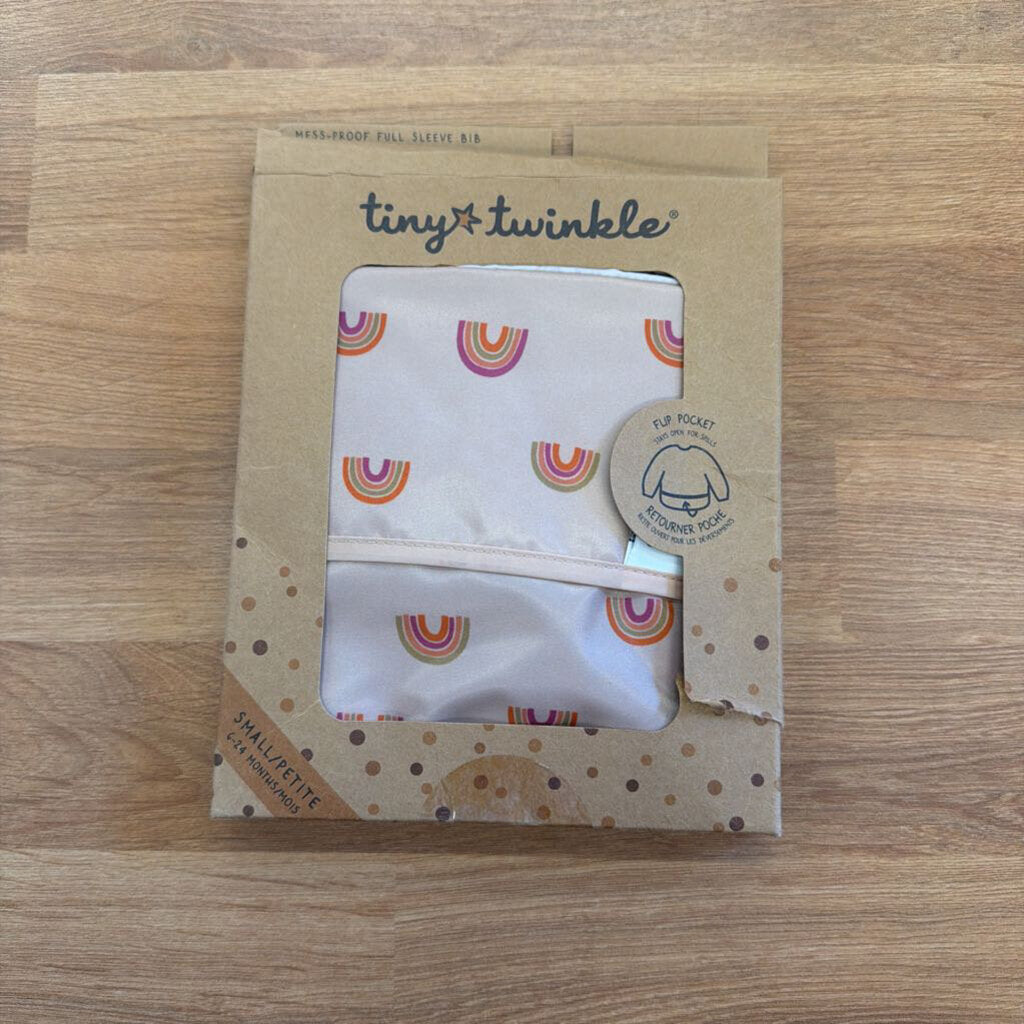 Tiny Twinkle LS Bib - Pink Rainbows