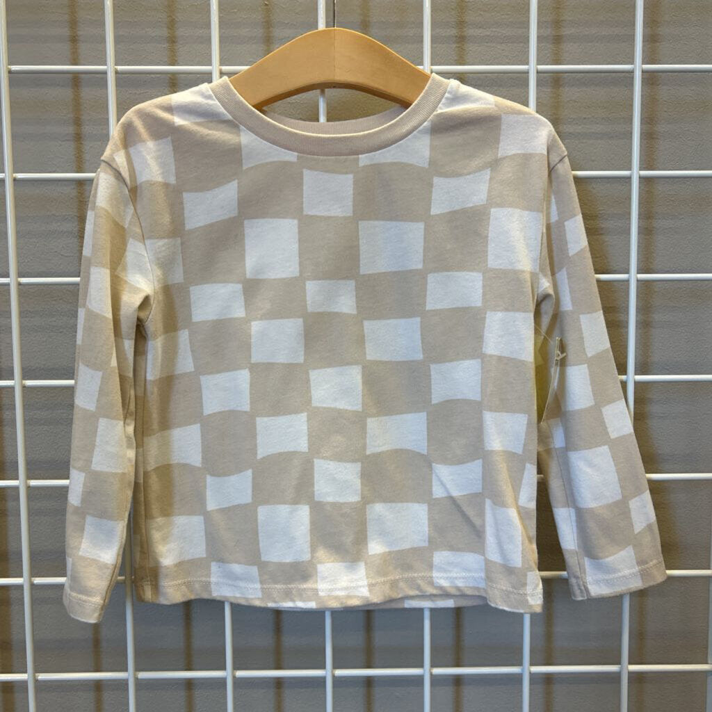 Cat & Jack Check LS Tee - 4T