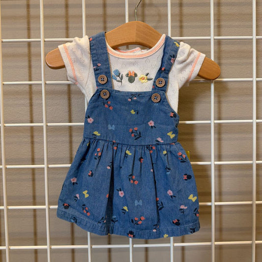 Disney Baby Floral Jumper / Onesie Set - NB