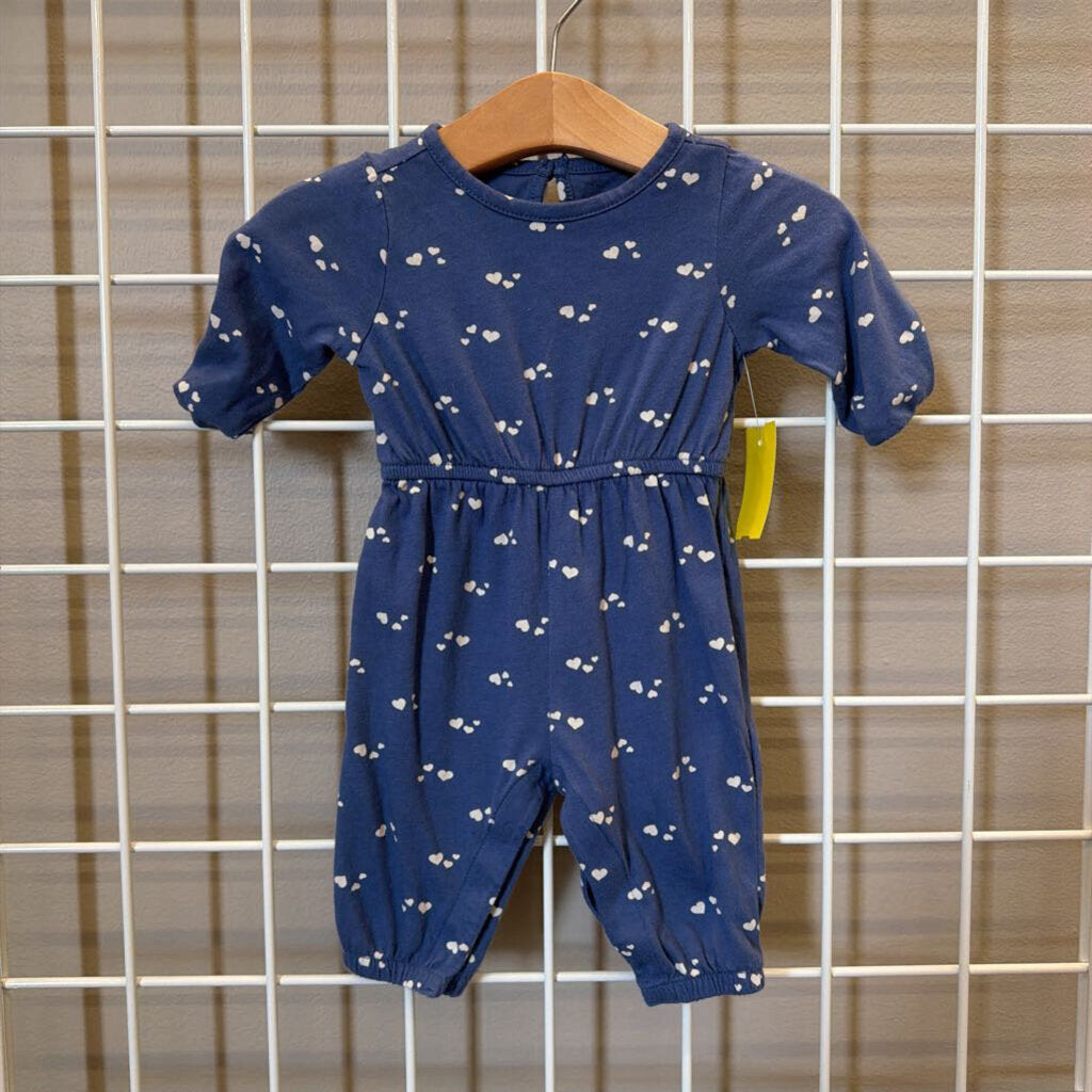 Old Navy Heart LS Romper - 0/3m