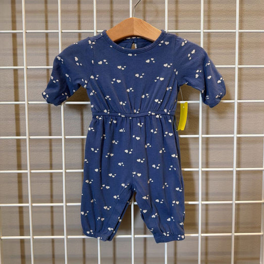 Old Navy Heart LS Romper - 0/3m