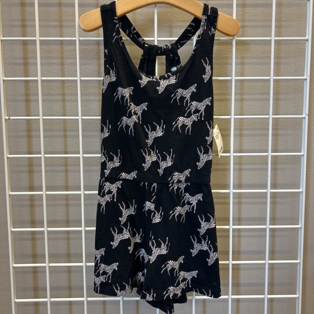 Old Navy Zebra Tank Romper - 6/7