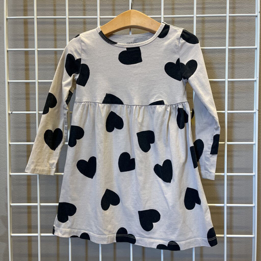 Carter's Heart LS Dress - 4T