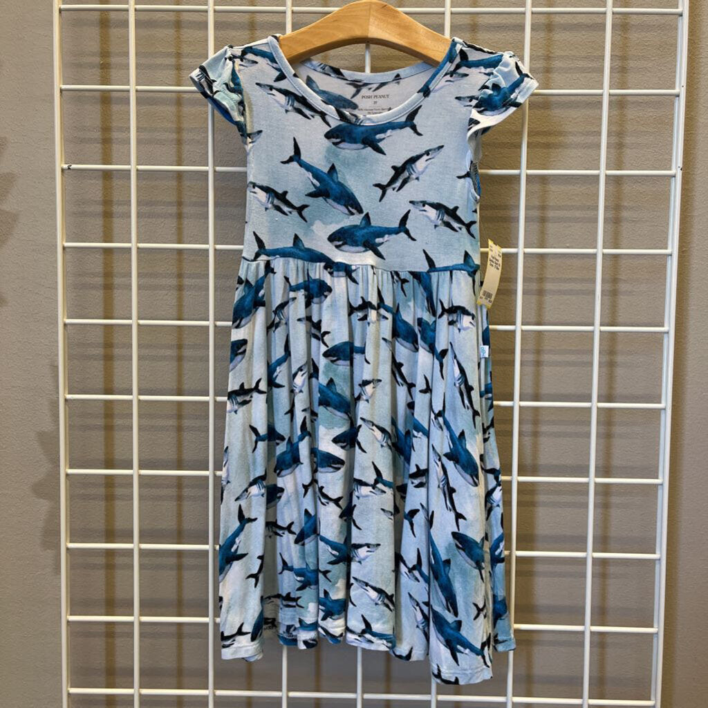 Posh Peanut Bamboo Shark SS Dress - 3T