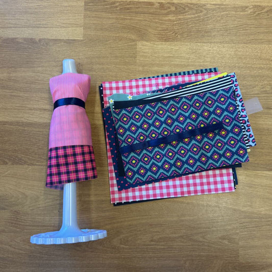 Barbie Dress Form w/ Fabrics