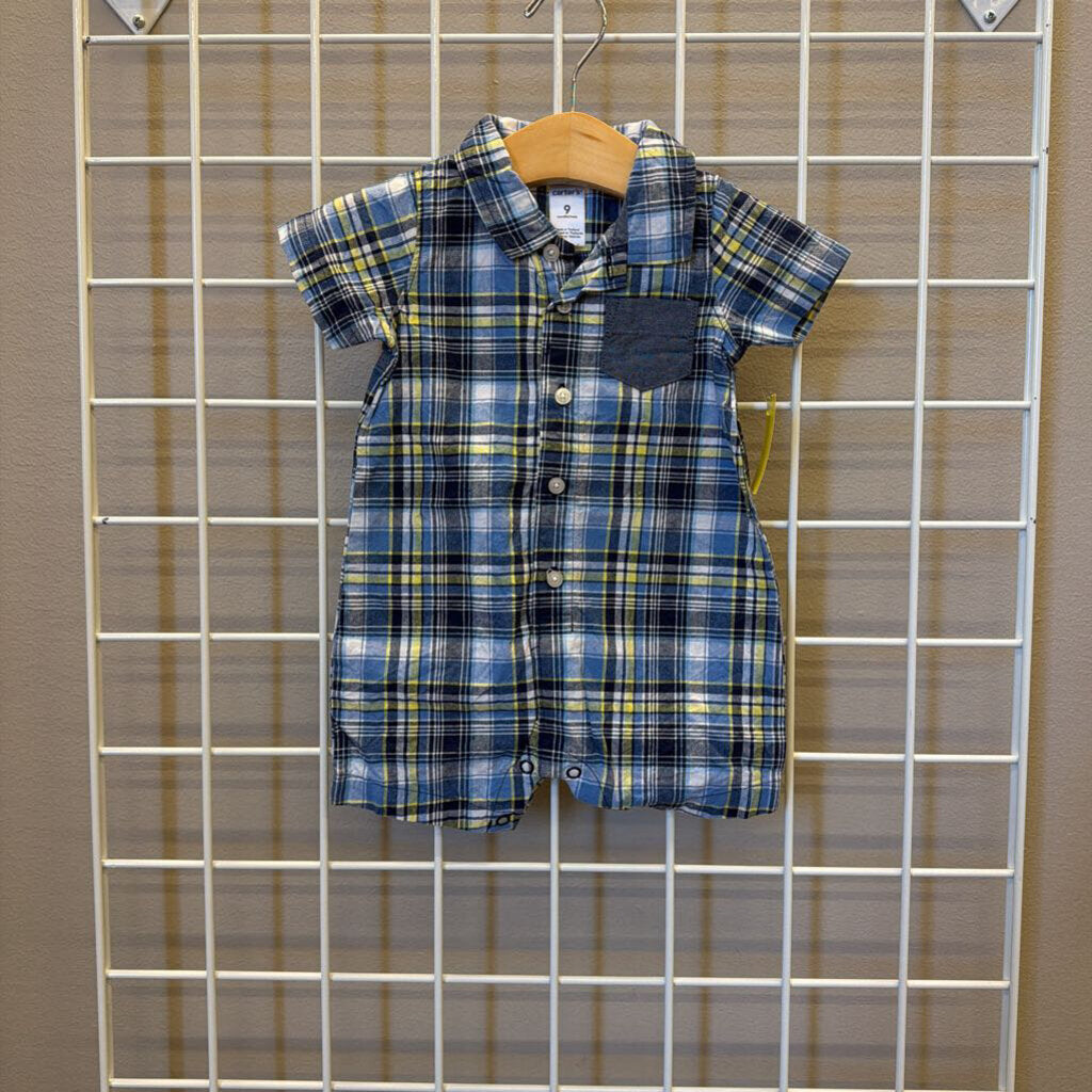 Carter's Plaid Short Romper - 9m