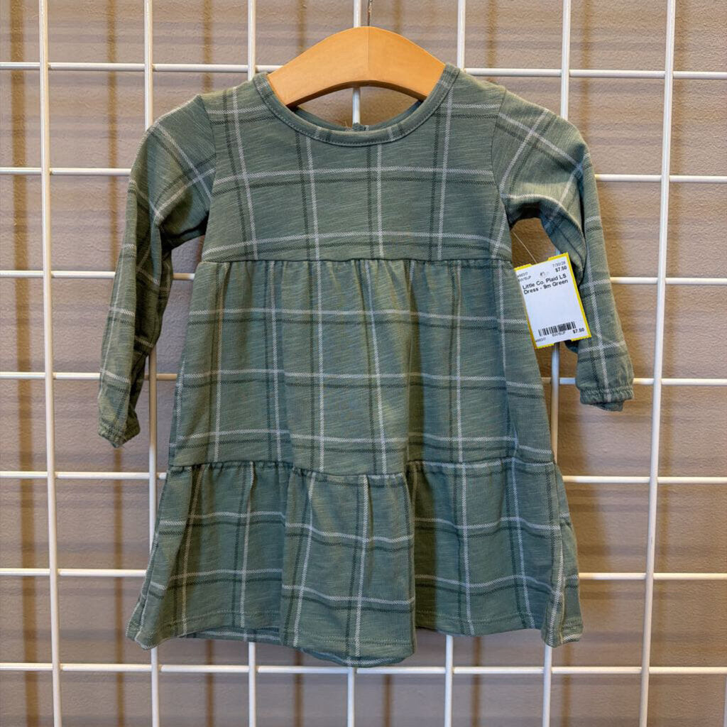 Little Co. Plaid LS Dress - 9m