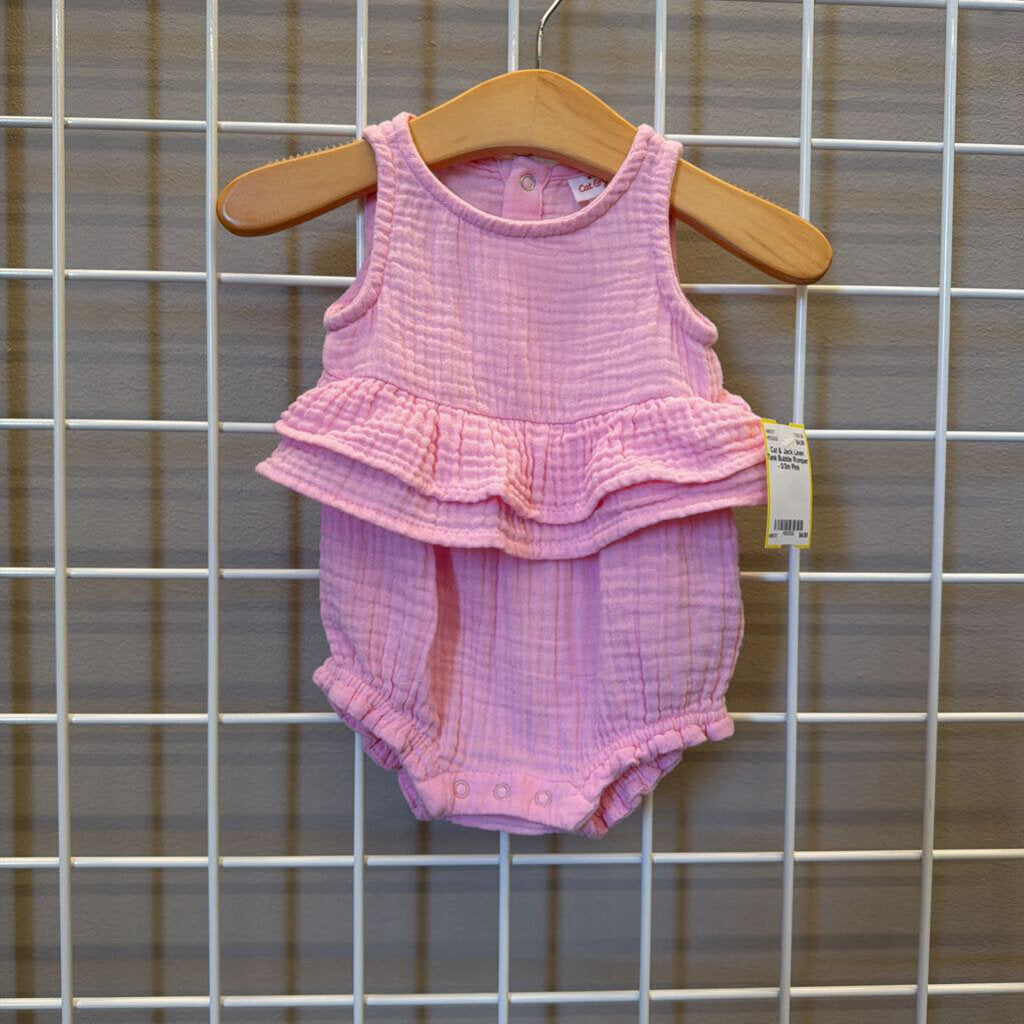 Cat & Jack Linen Tank Bubble Romper - 0/3m