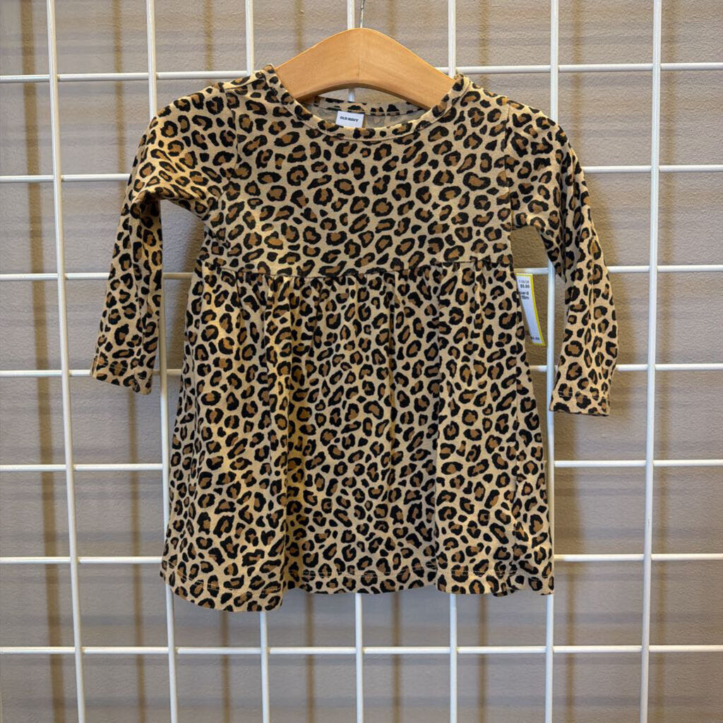 Old Navy Leopard LS Dress - 12/18m