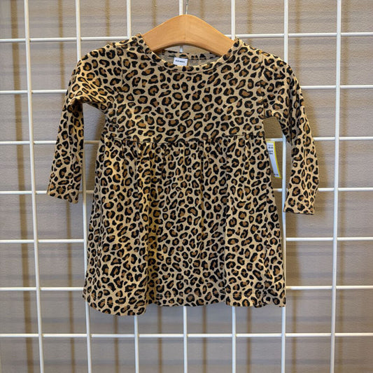 Old Navy Leopard LS Dress - 12/18m