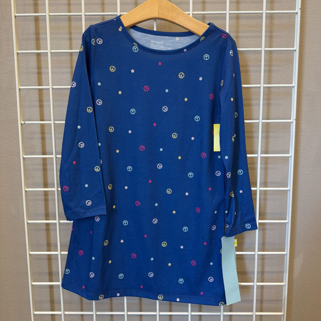 NWT Cat & Jack Peace LS Sleep Dress - 4/5