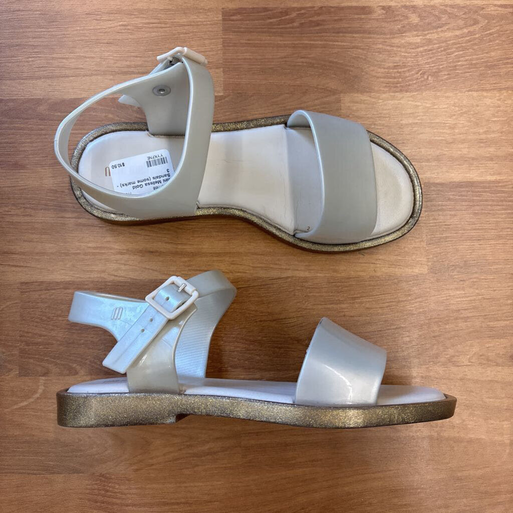 Mini Melissa Gold Sandals (some marks) - 3