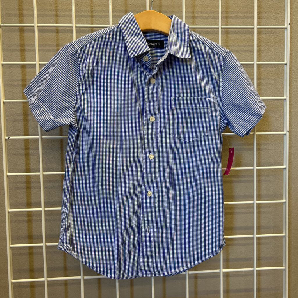 Crewcuts Gingham SS Button Up ~ 6/7