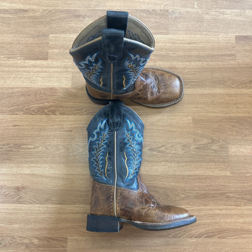 Old West Blue Cowboy Boots - 10