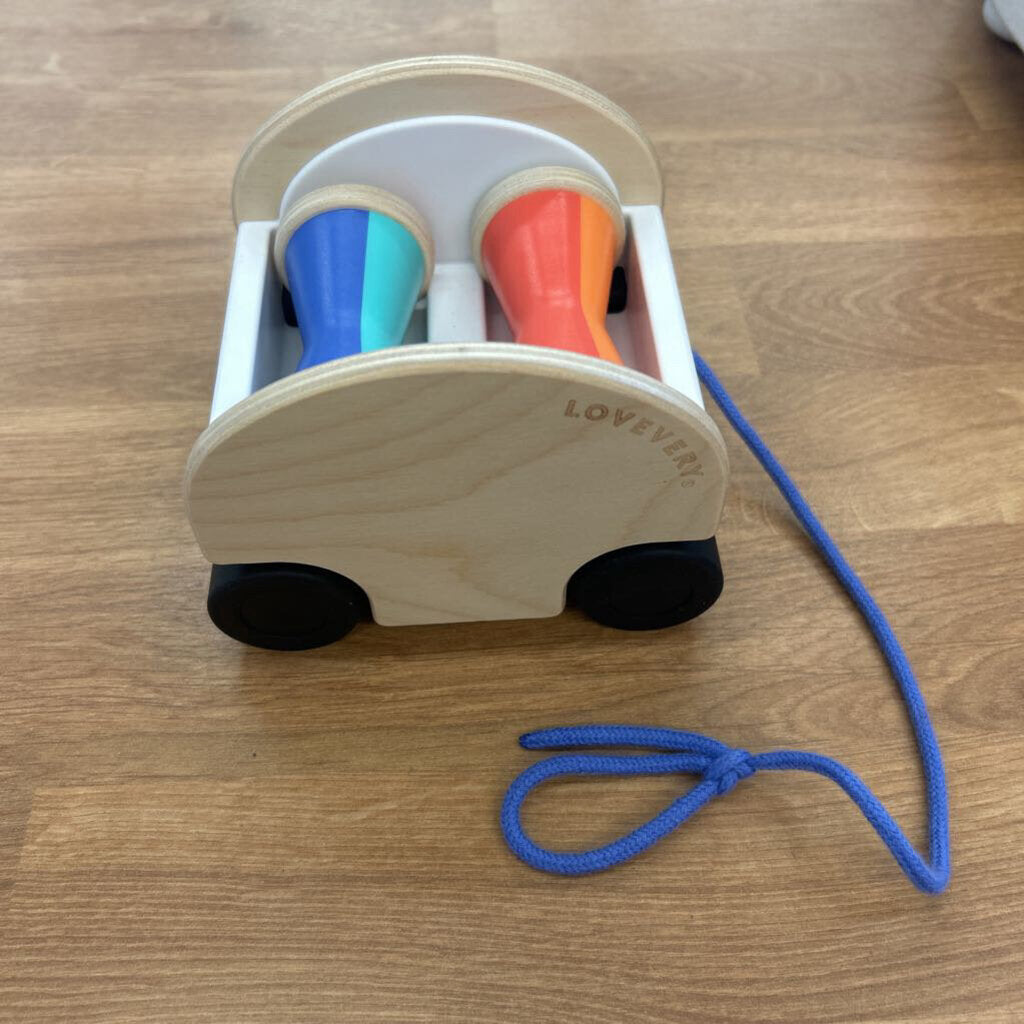 Lovevery Pull Puzzle Car (missing one barrel)