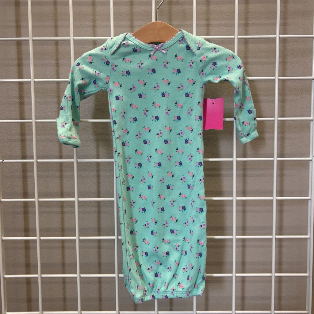 Carter's Floral LS Sleeping Gown - NB