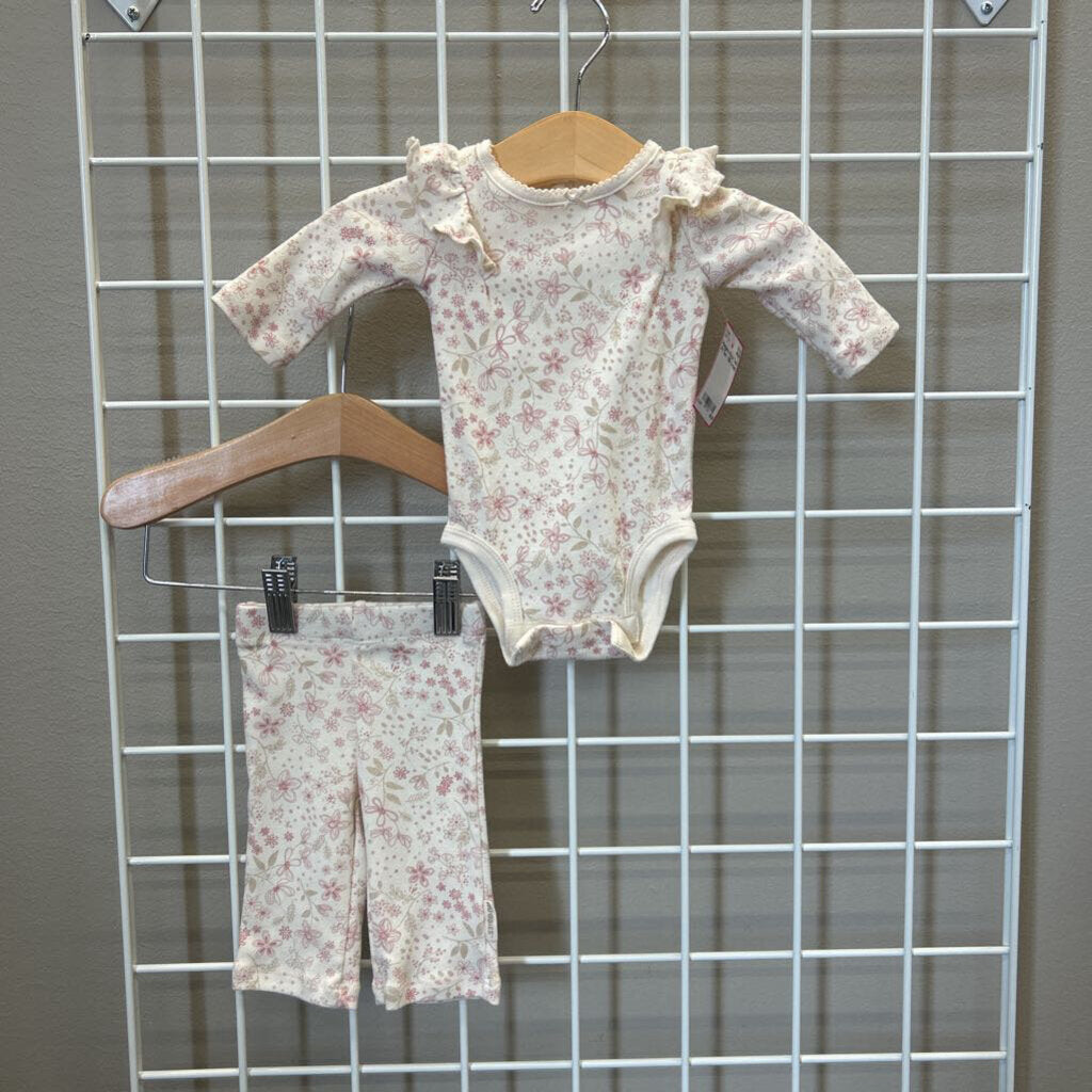 Huggies Floral Two Pc Set - NB