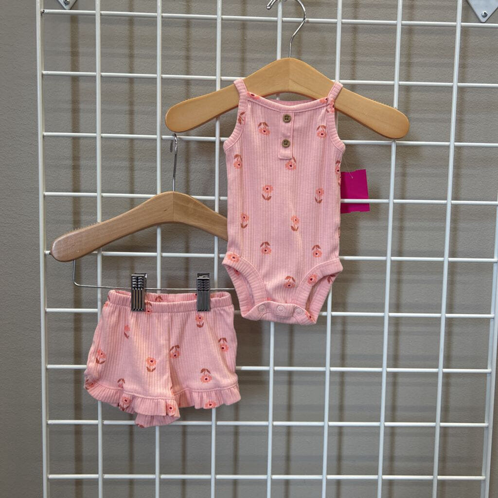 Carter's Ribbed Floral Set - NB