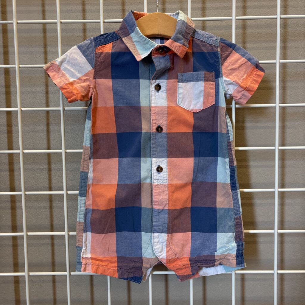 Carter's Plaid Short Romper - 12m
