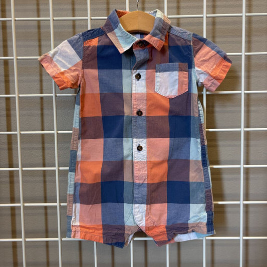 Carter's Plaid Short Romper - 12m