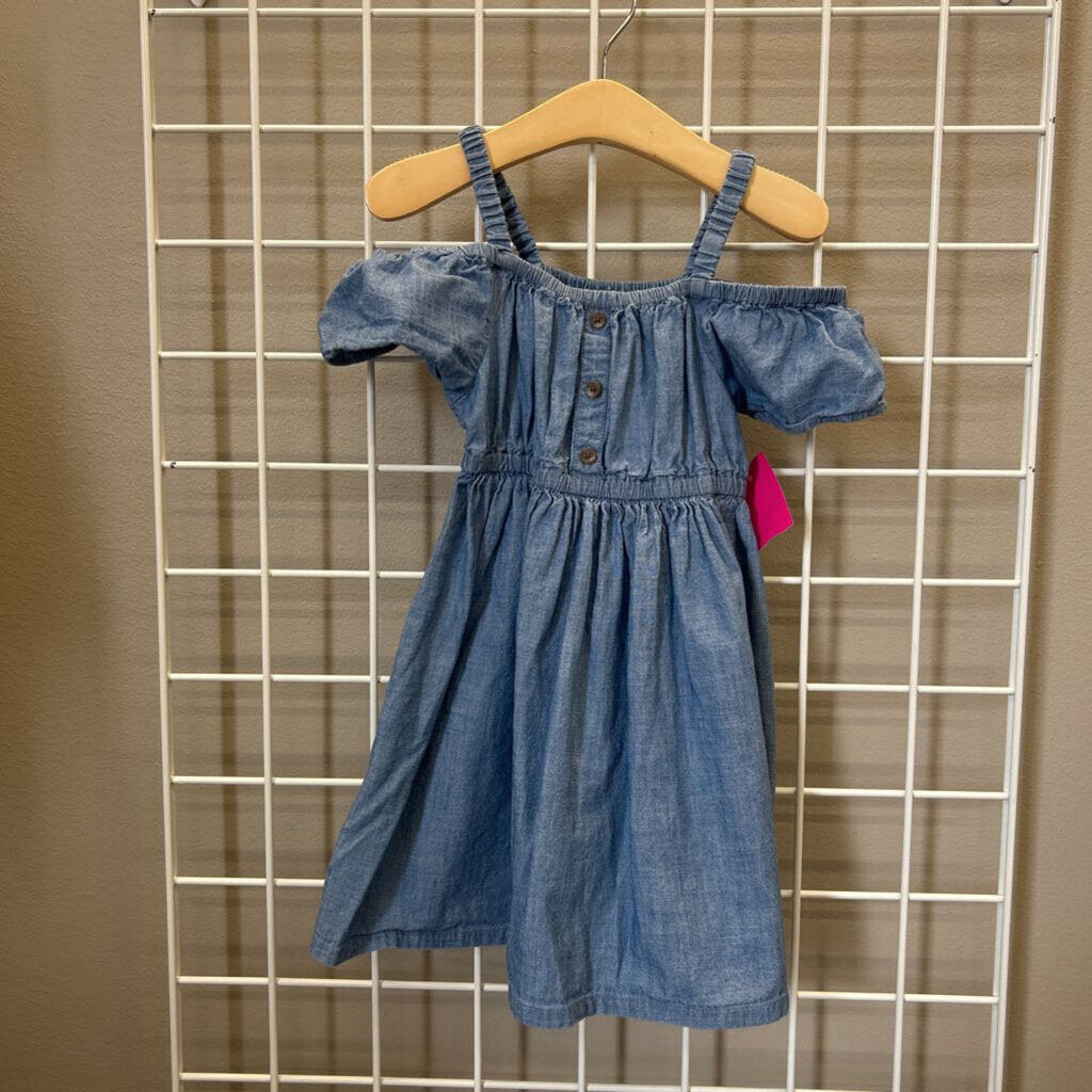 Old Navy Chambray Cold Shoulder SS Dress - 4T