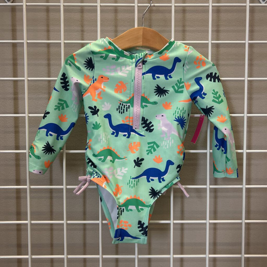 Cat & Jack Dino LS One Pc Swim - 18m