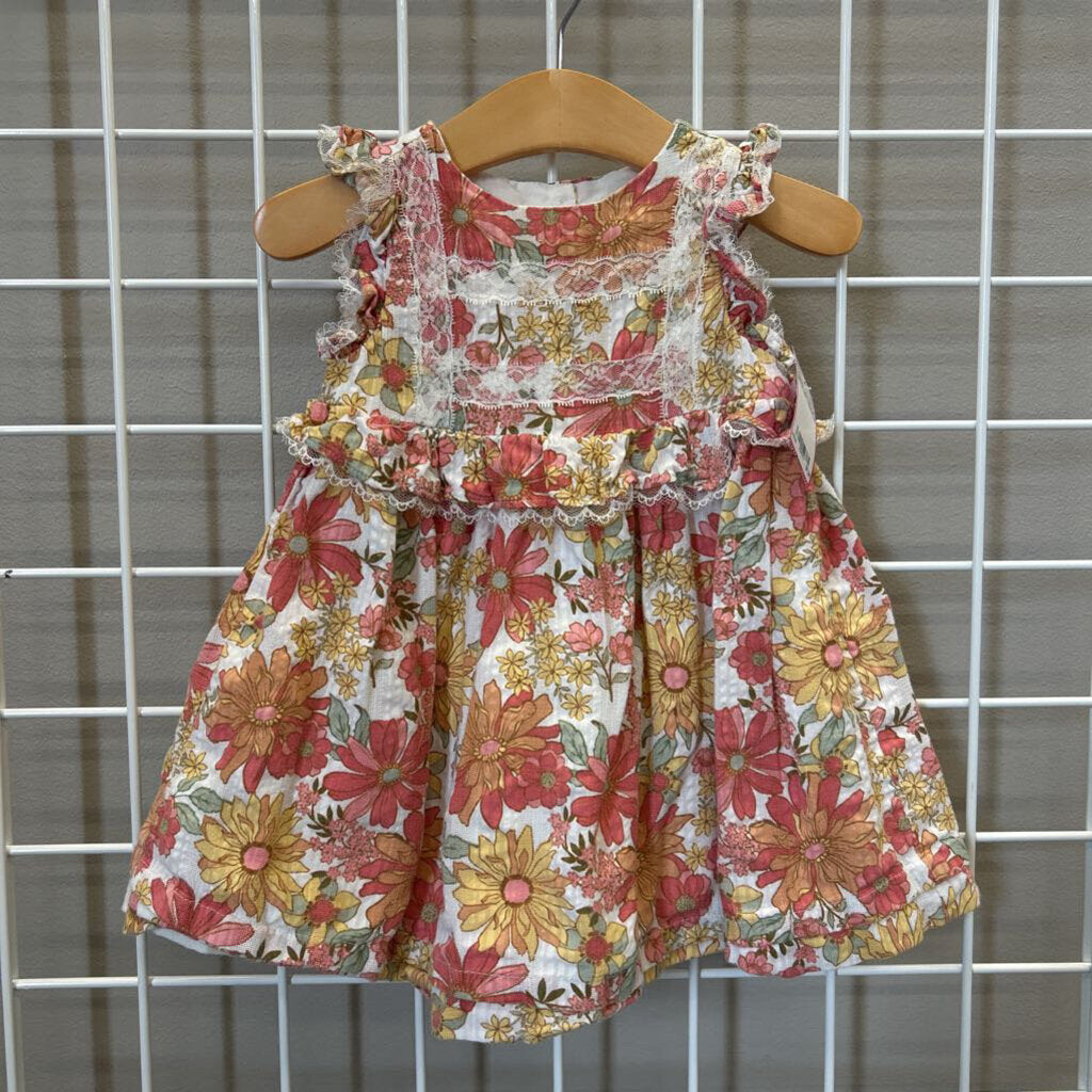 Happily Grey Floral SS Dress - 18m