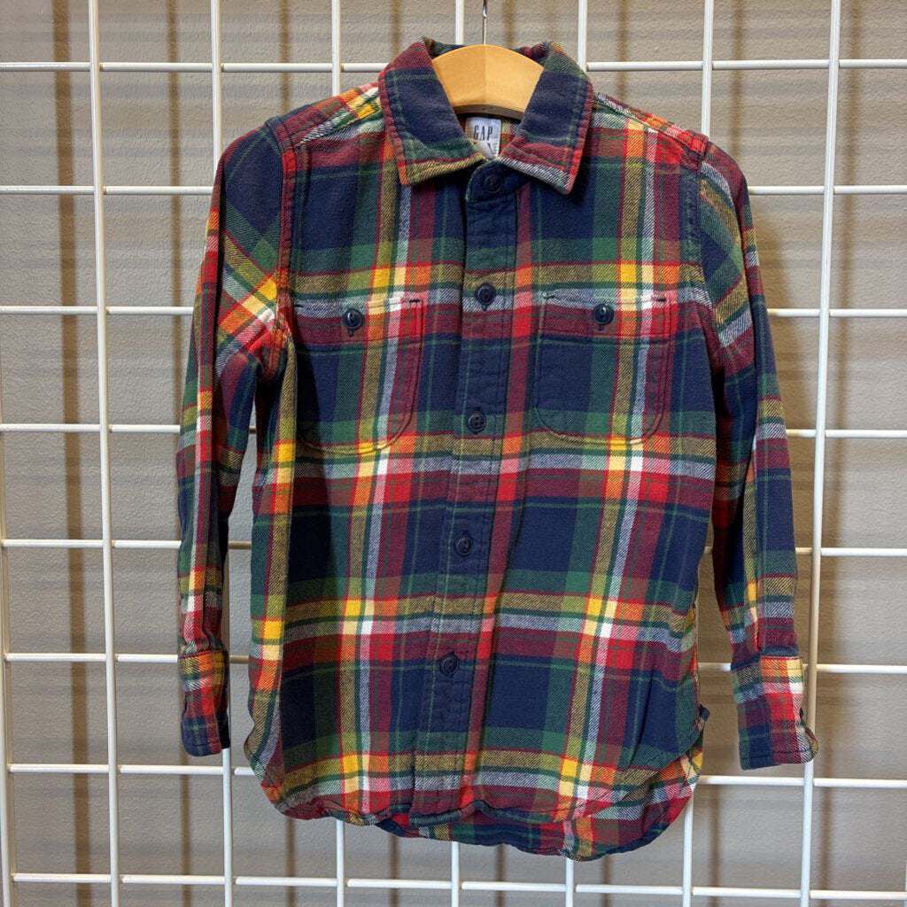 Gap Kids Plaid LS Button Up - 4/5