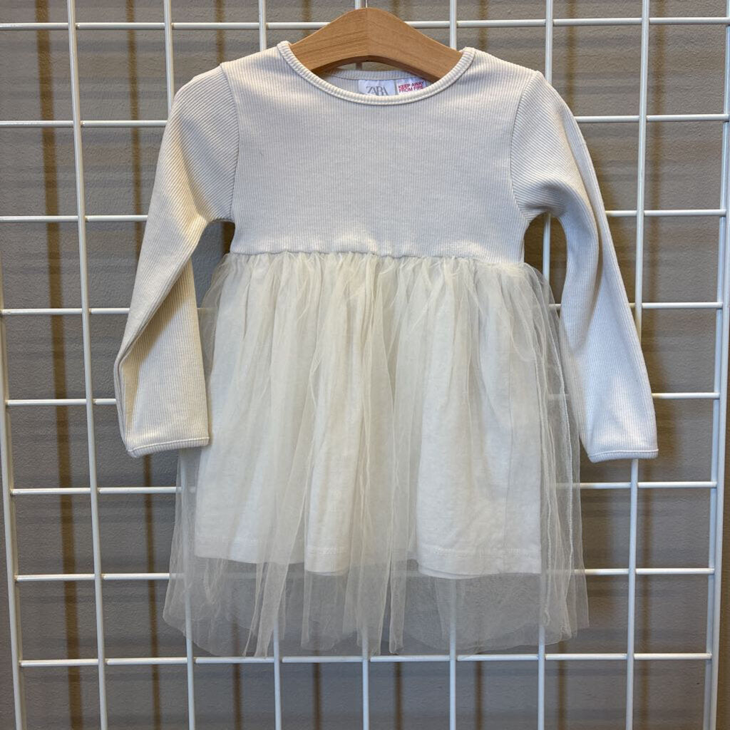 Zara Ribbed Tulle LS Dress - 18/24m
