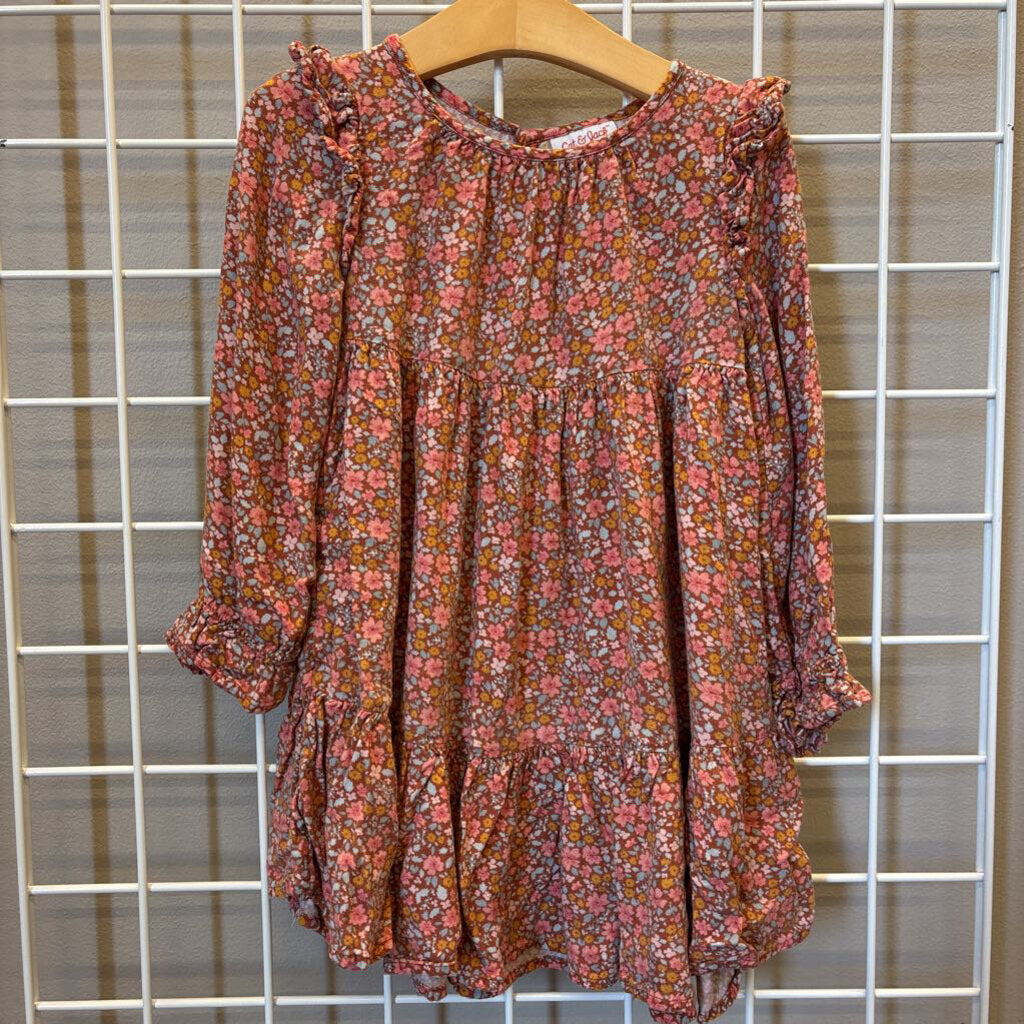 Cat & Jack Floral LS Dress - 5T