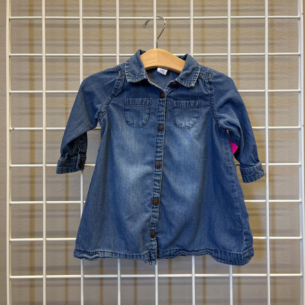 Old Navy Denim LS Dress - 6/12m